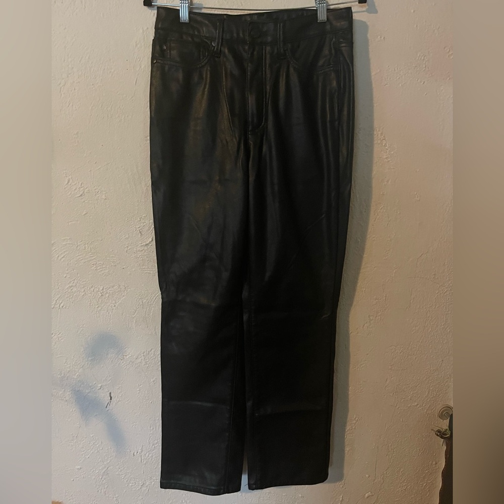 Judy Blue Classic Black Pleather Straight Pants